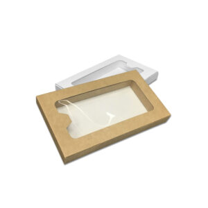 Коробка Шкатулка с фигурным окном из тонкого картона 155х75х18 мм Для Ozon