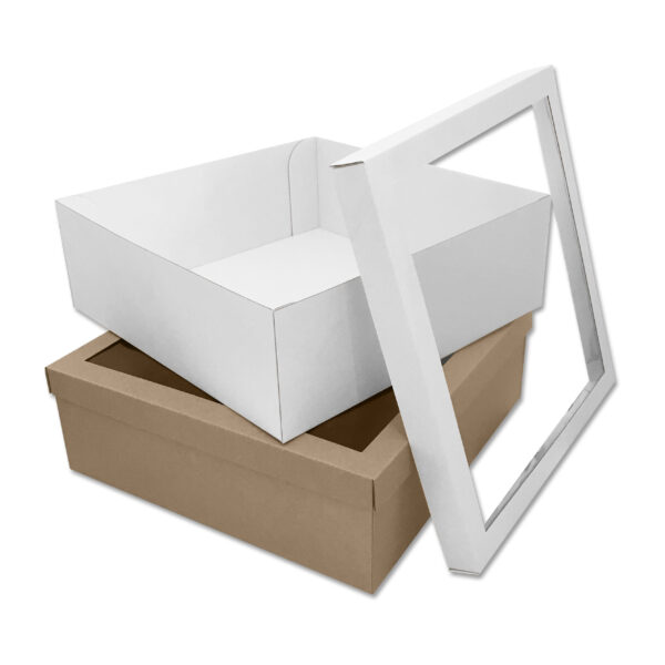 Коробка крышка+дно с окном из МГК 350х350х120 мм Для Ozon