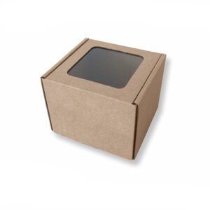 Коробка Чемоданчик с окном из МГК 130х130х110 мм - Крафт