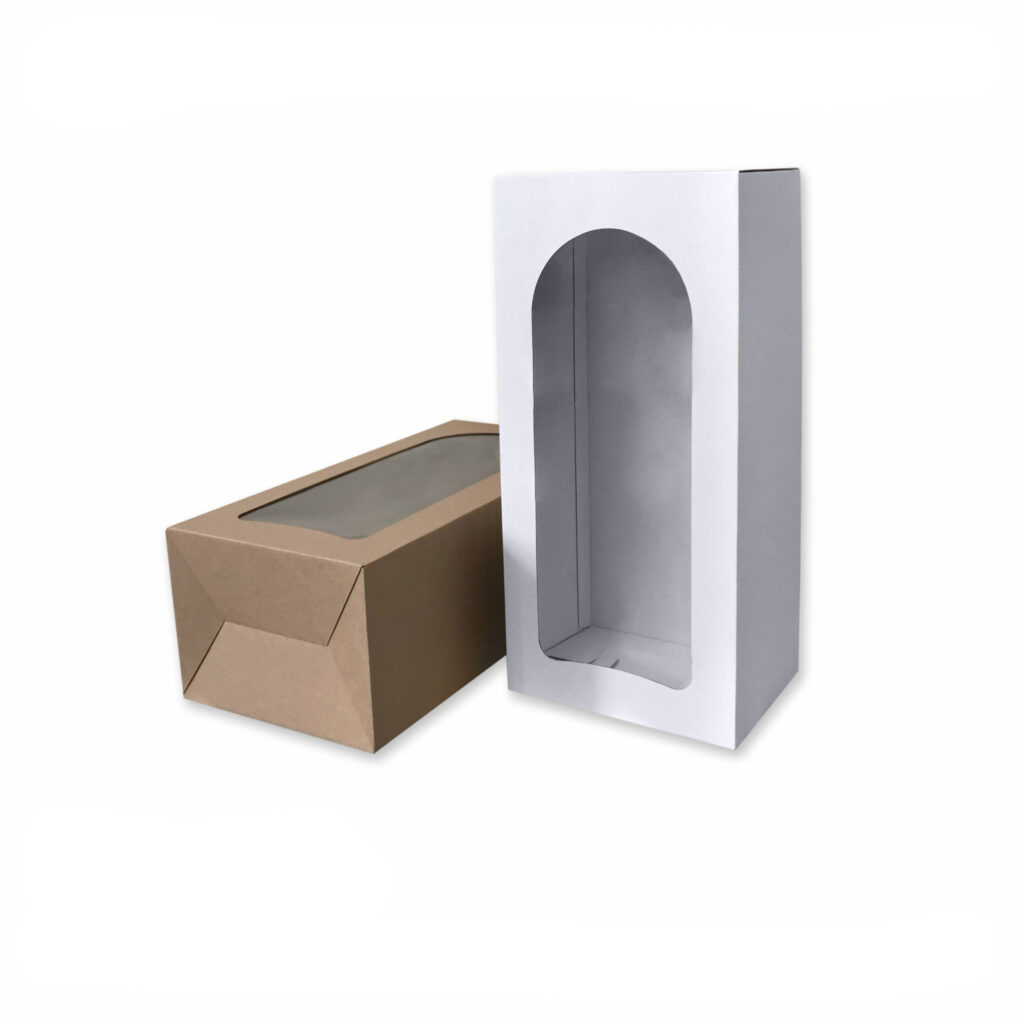 Коробка ласточкин хвост с фигурным окном 240х180х500 мм Для Ozon